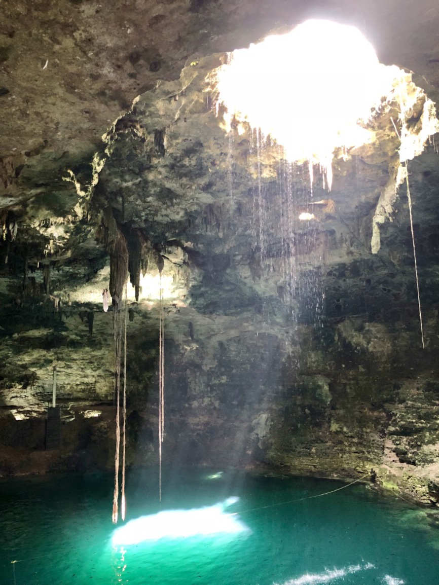 Swimming in Cenote Hubiku with the Catfish