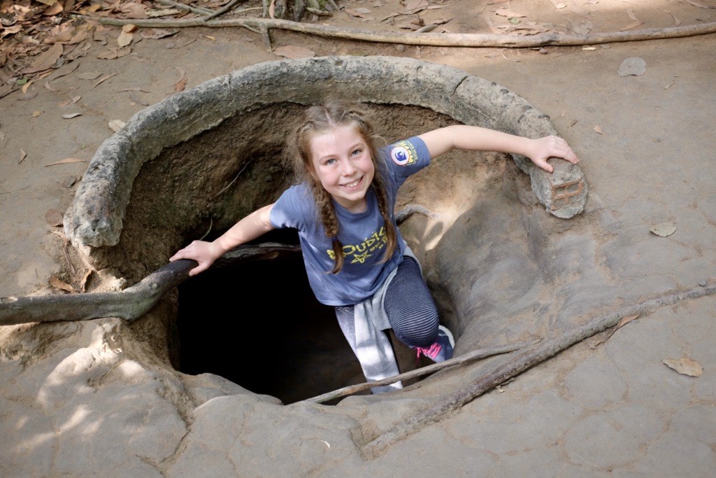 Bella in tunnel entrance