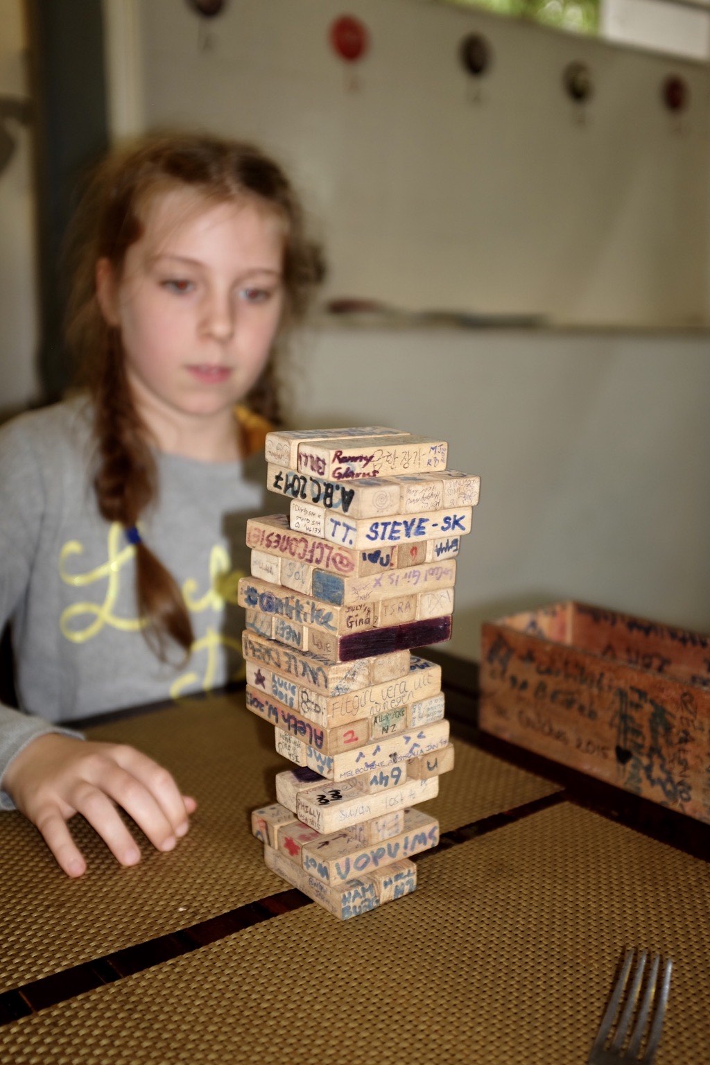 Jenga at lunch