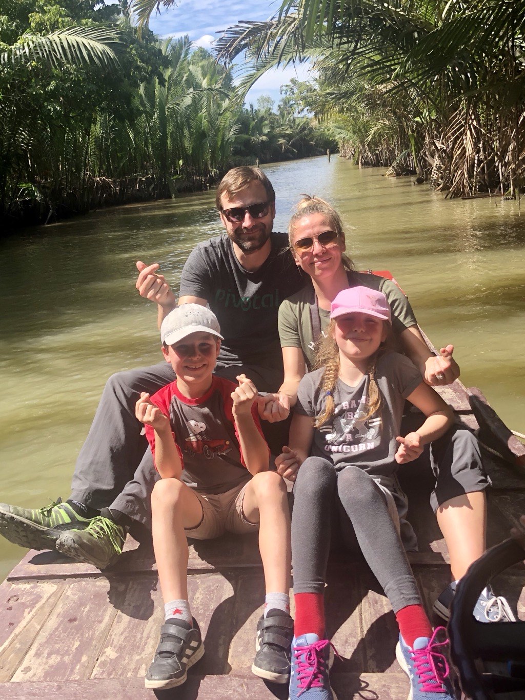 Family on boat