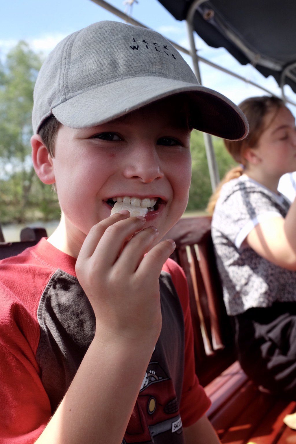 Alex eating coconut