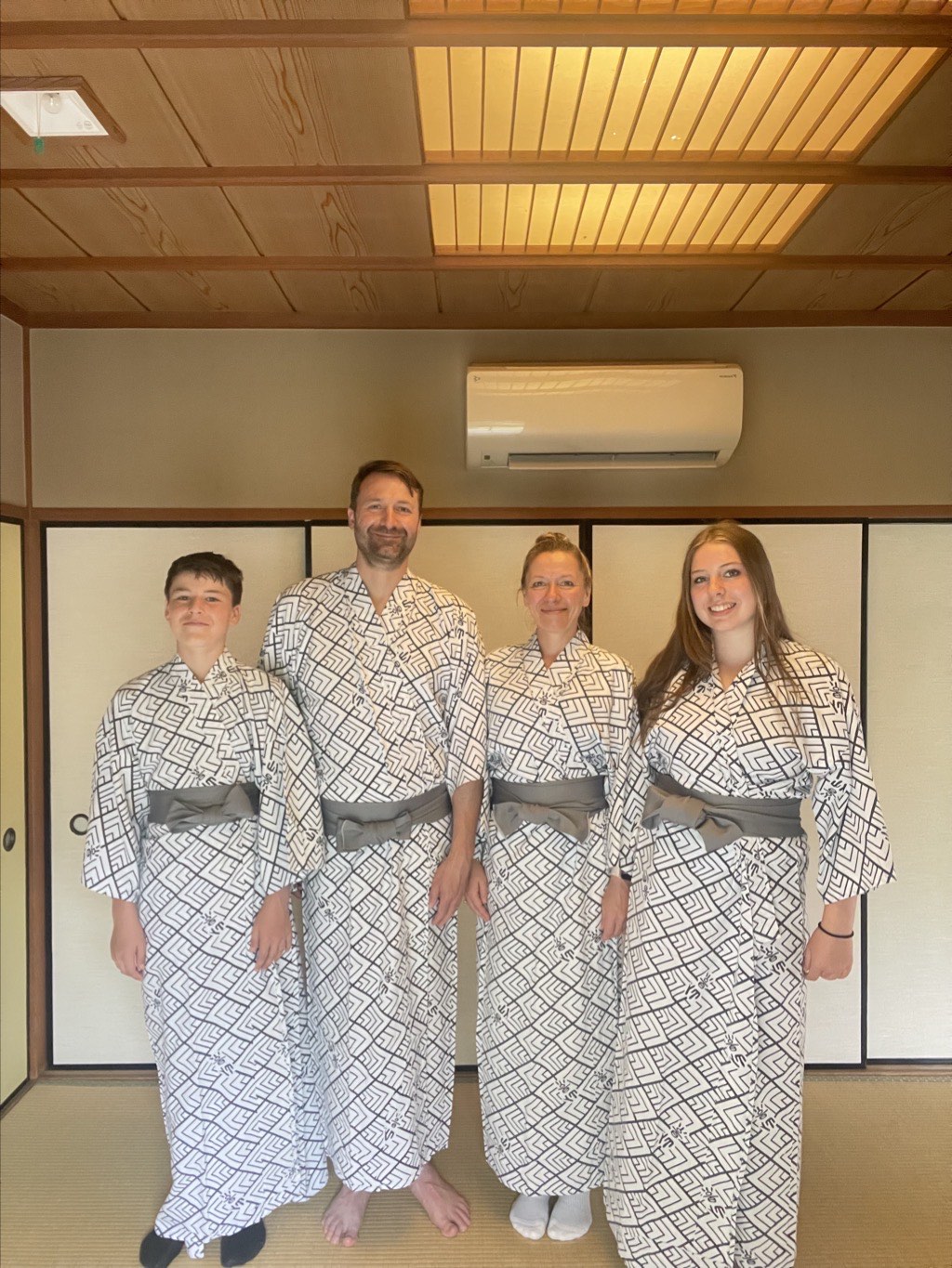 family wearing yukatas