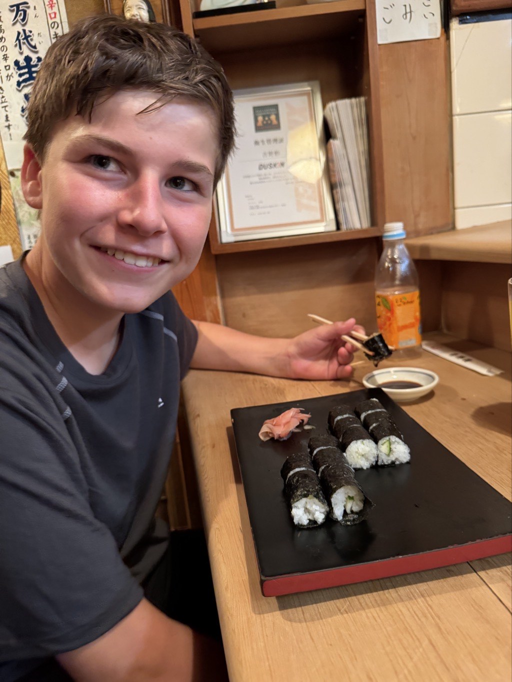 alex first sushi