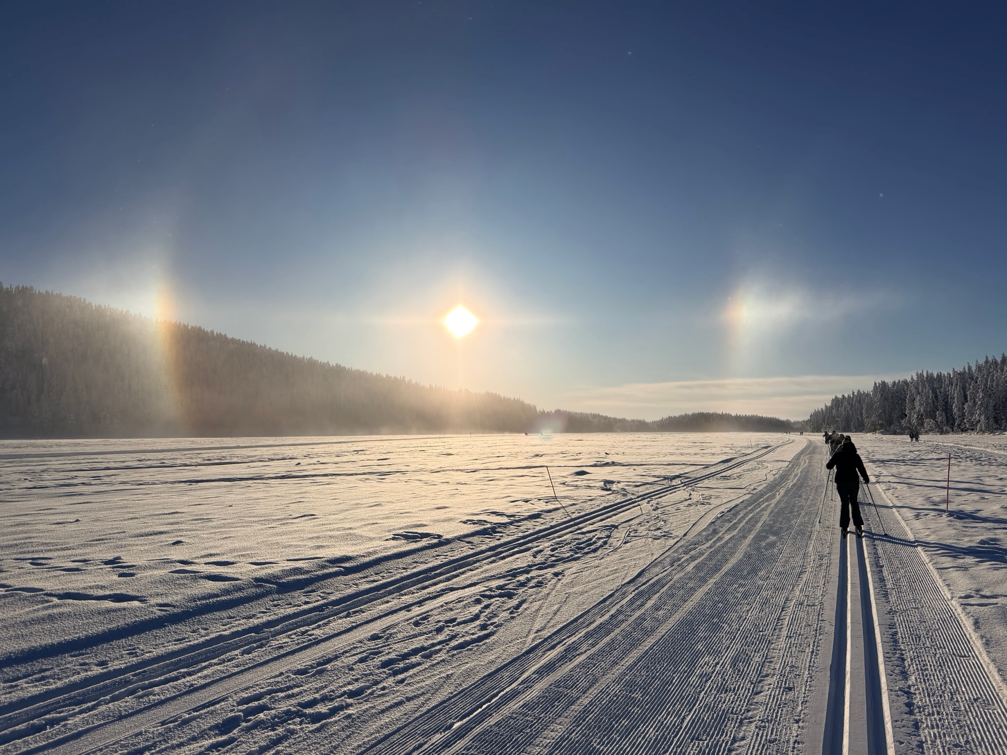 Sun dog on the lake — the real thing is even better