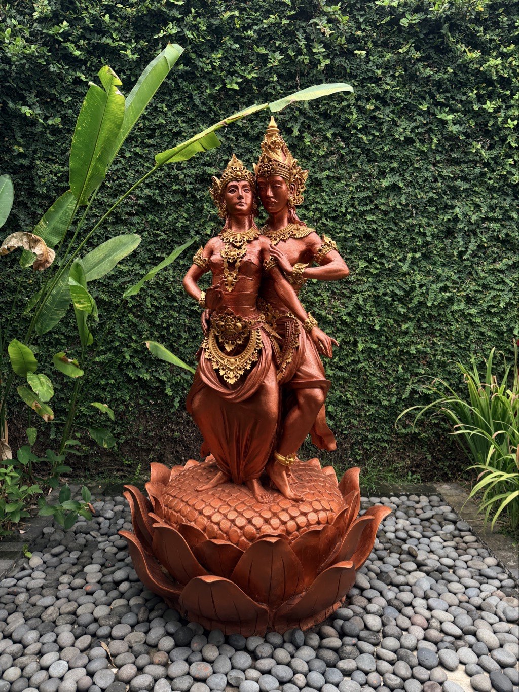Statue in the resort gardens