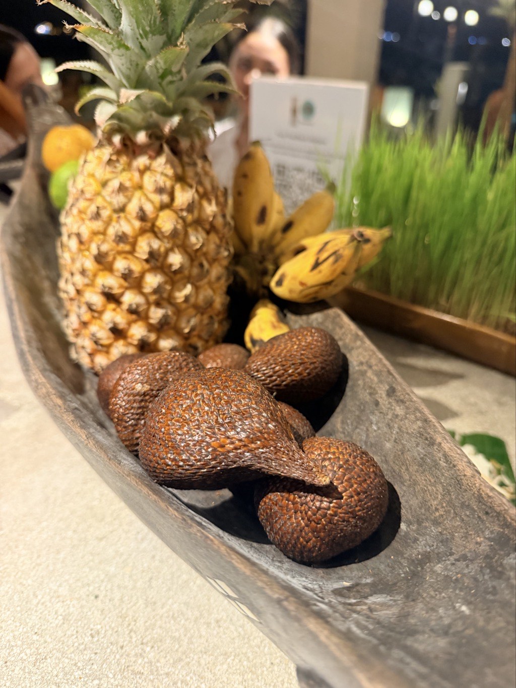 Salak (snake fruit) on the bar