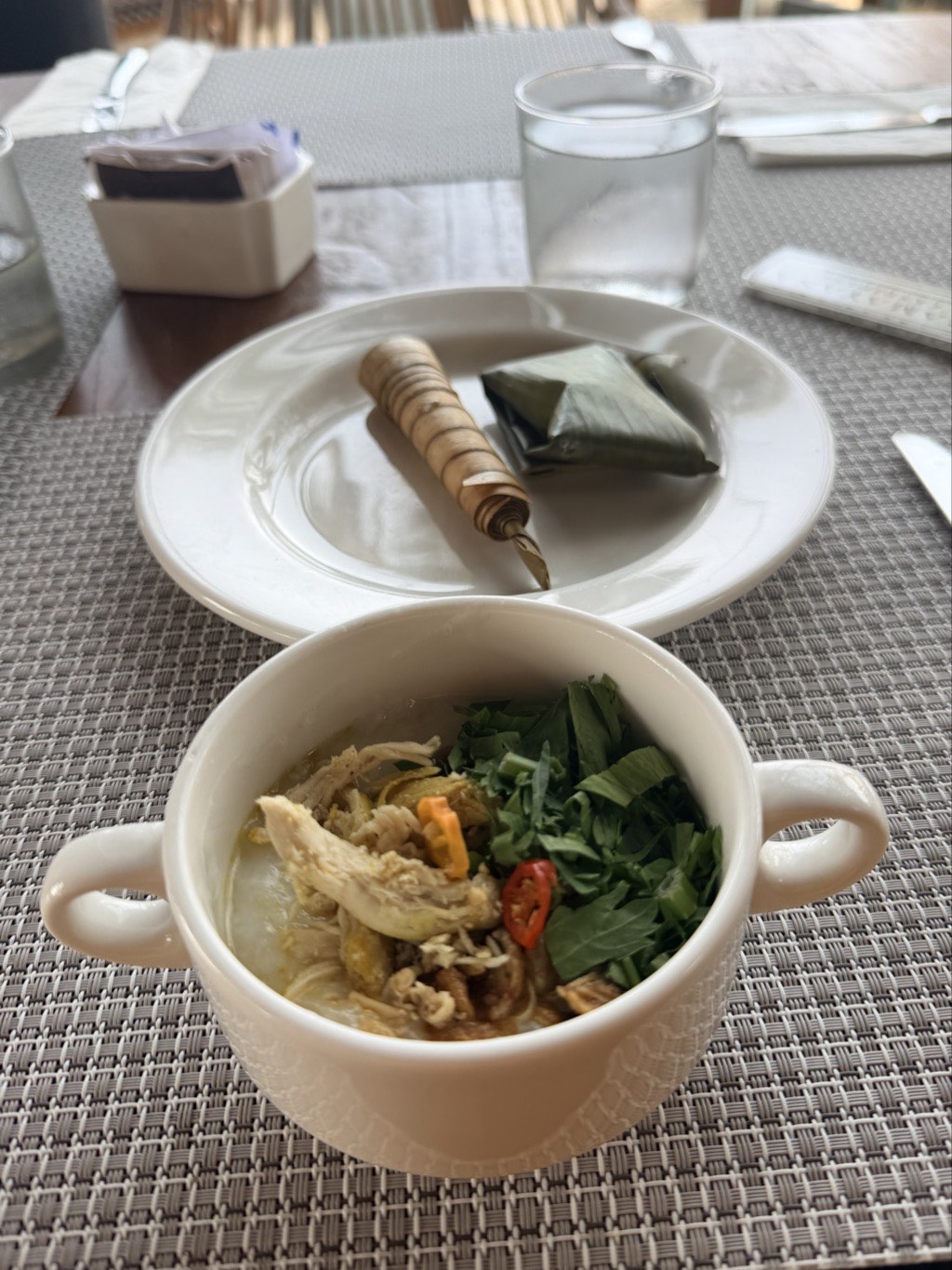 Chicken porridge for breakfast