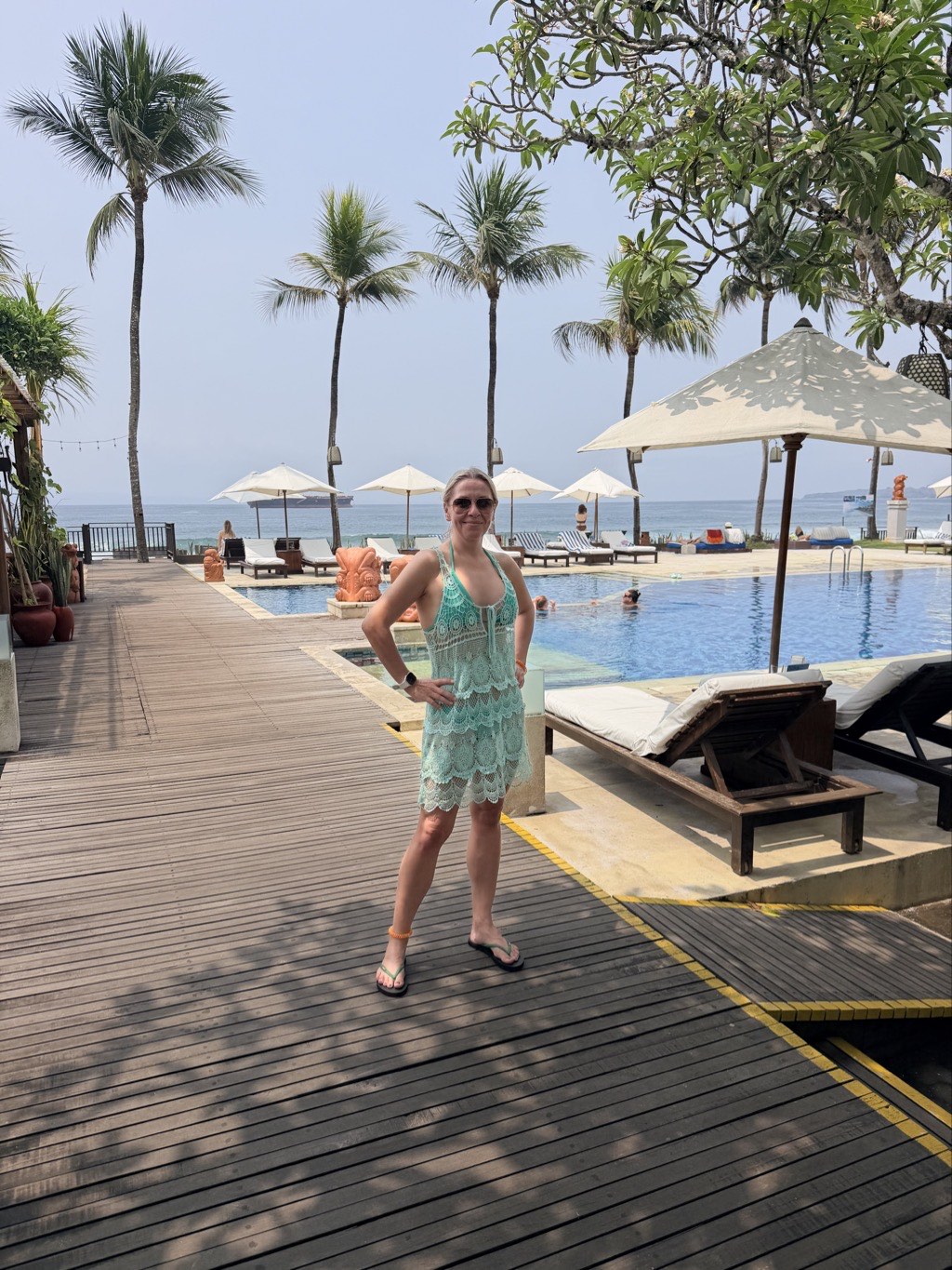 Diana by the pool in Candidasa